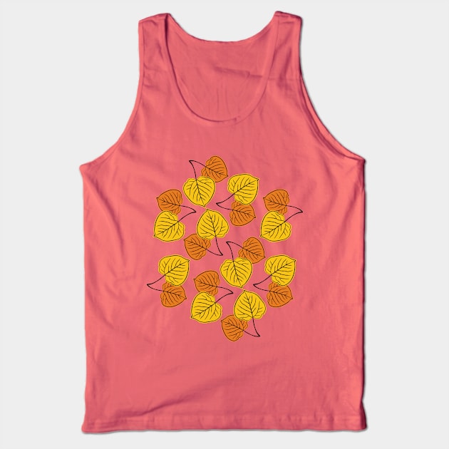 Aspen Leaves Pattern Tank Top by lents